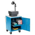 Global Industrial Audio Visual Cart w/ Lockable Cabinet, 500 Lb. Capacity, Blue 241659BL